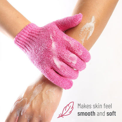 Slick- Exfoliating Gloves, 4 Pcs, Skin Exfoliator for Body, Shower Gloves, Scrub Gloves Exfoliating, Exfoliating Body Scrub Gloves, Loofah Glove, Exfoliation Mitt, Bath Gloves