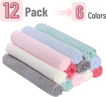 Slick- Baby Washcloths, 10"x10", 12 Pack, Colorful Wash Clothes for Baby, Washcloths Baby, Kids Washcloths, Soft Washcloths, Newborn Washcloth, Soft Baby Washcloths, Baby Face Cloths, Infant Washcloth