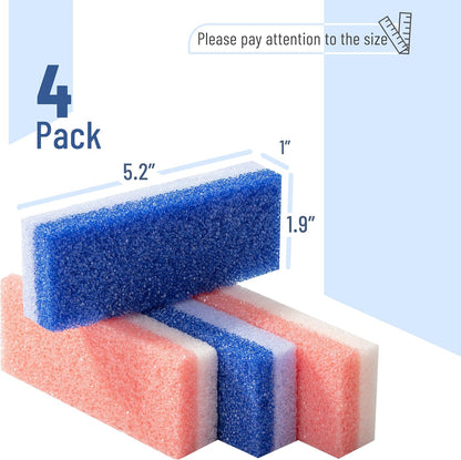 Slick- Pumice Stone for Feet Callus Remover, 4 Pack, 2 Colors, Foot Scrub for Pedicure, Foot Stone Pumice, Callus Remover for Feet, Foot Callus Remover, Feet Scrubber Dead Skin, Foot Pumice Stone