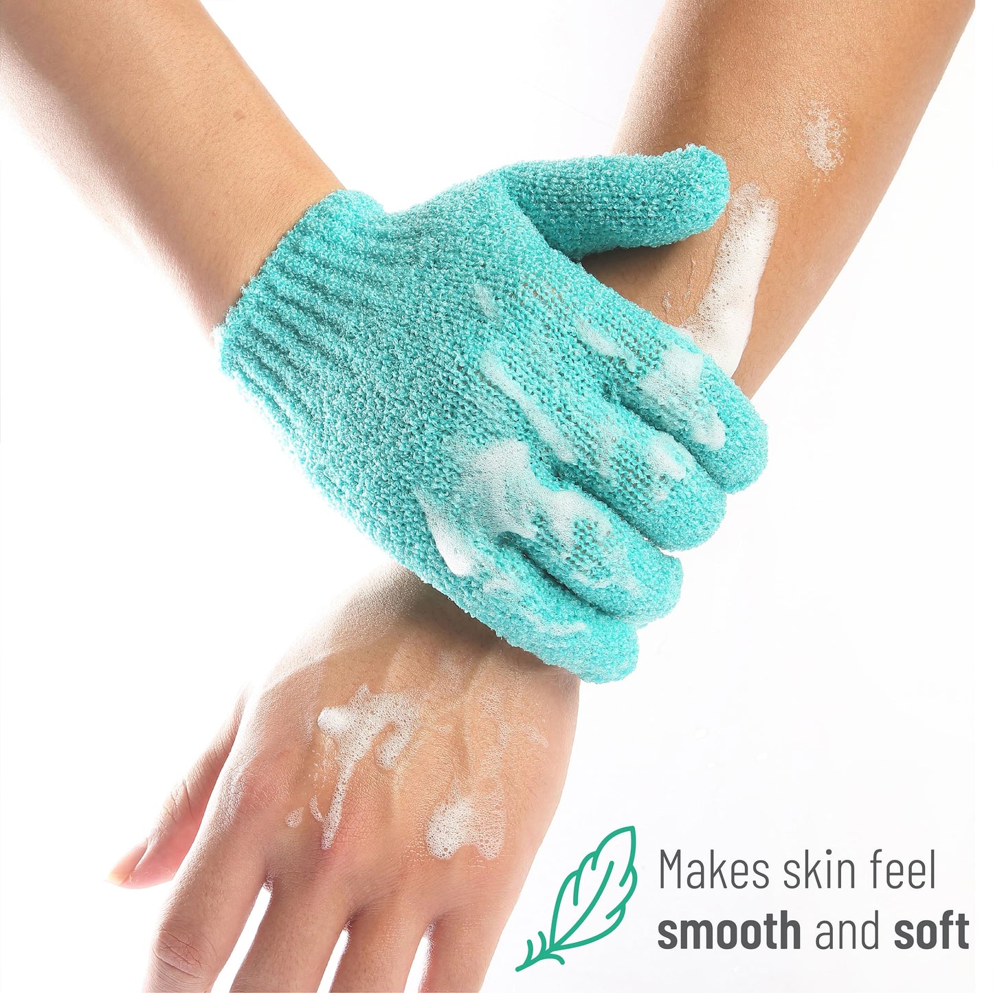 Slick- Exfoliating Gloves, 4 Pcs, Skin Exfoliator for Body, Shower Gloves, Scrub Gloves Exfoliating, Exfoliating Body Scrub Gloves, Loofah Glove, Exfoliation Mitt, Bath Gloves