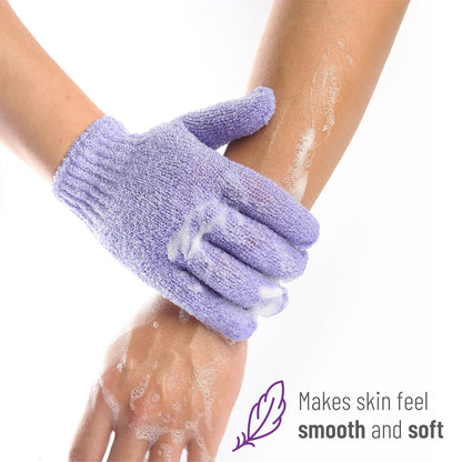 Slick- Exfoliating Gloves, 4 Pcs, Skin Exfoliator for Body, Shower Gloves, Scrub Gloves Exfoliating, Exfoliating Body Scrub Gloves, Loofah Glove, Exfoliation Mitt, Bath Gloves